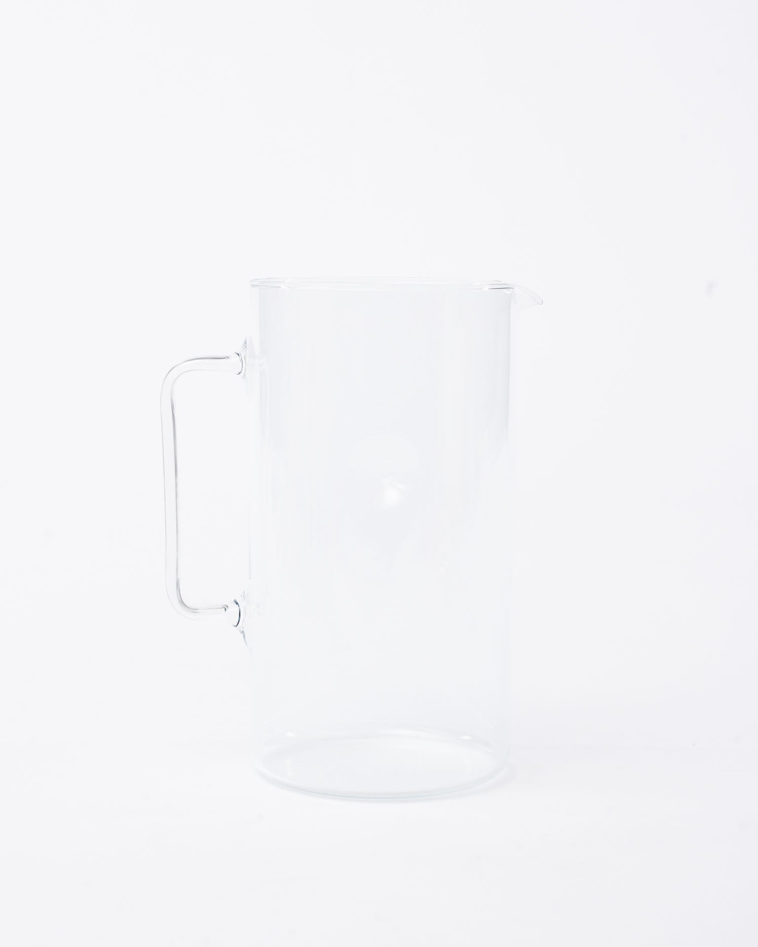 Glass pitcher one push design in white background