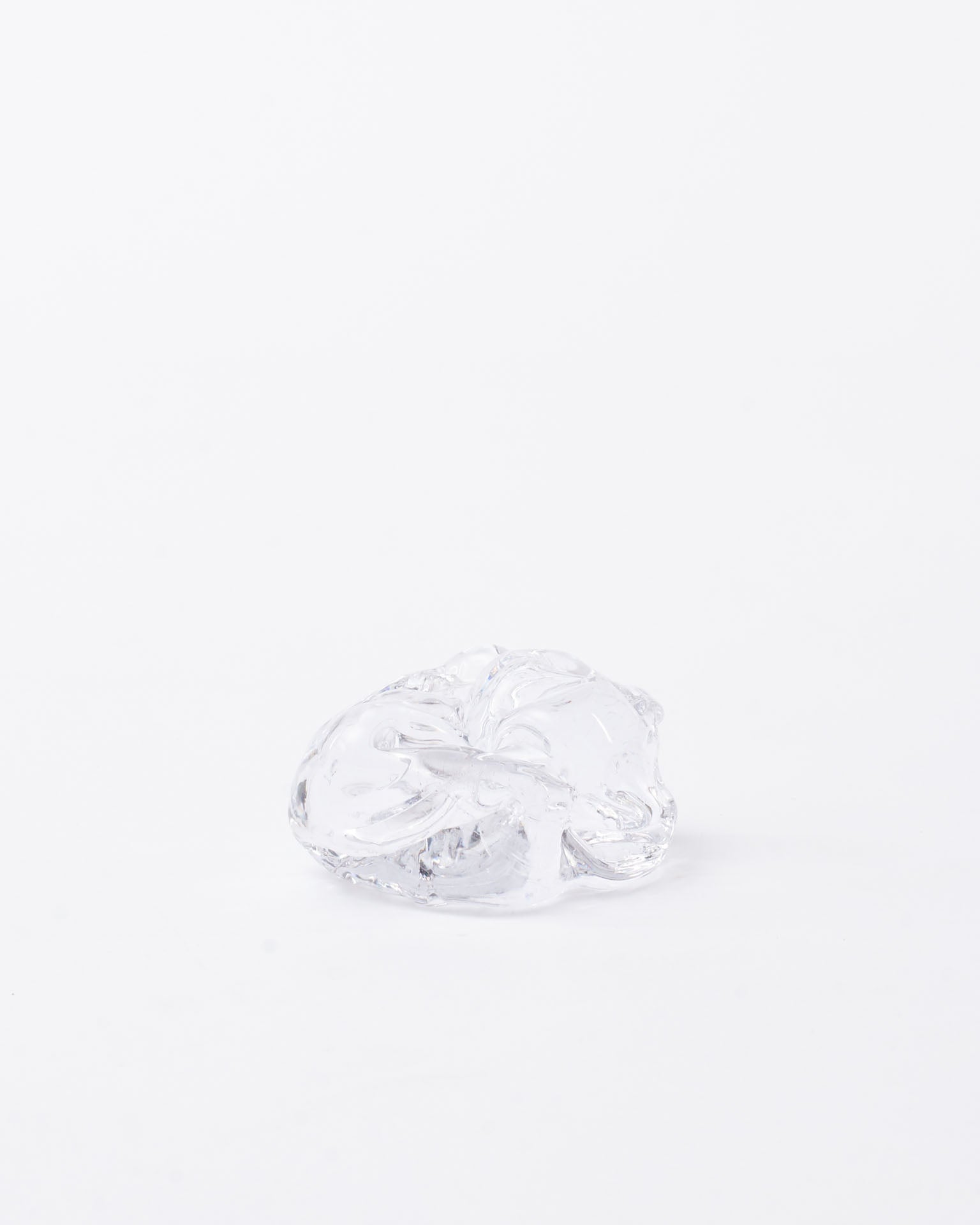 Handmade glass incense holder in white background in close view
