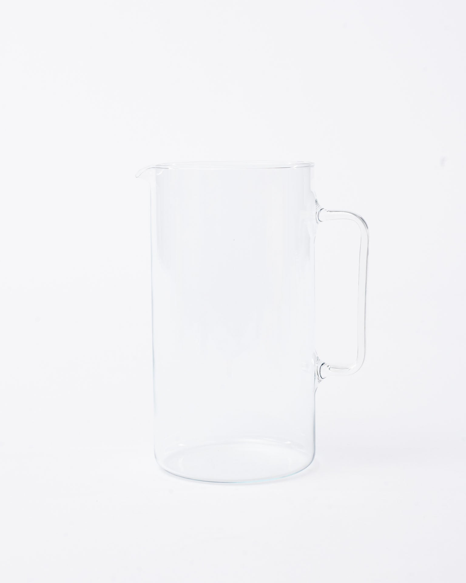 Glass pitcher one push design in white background in other view