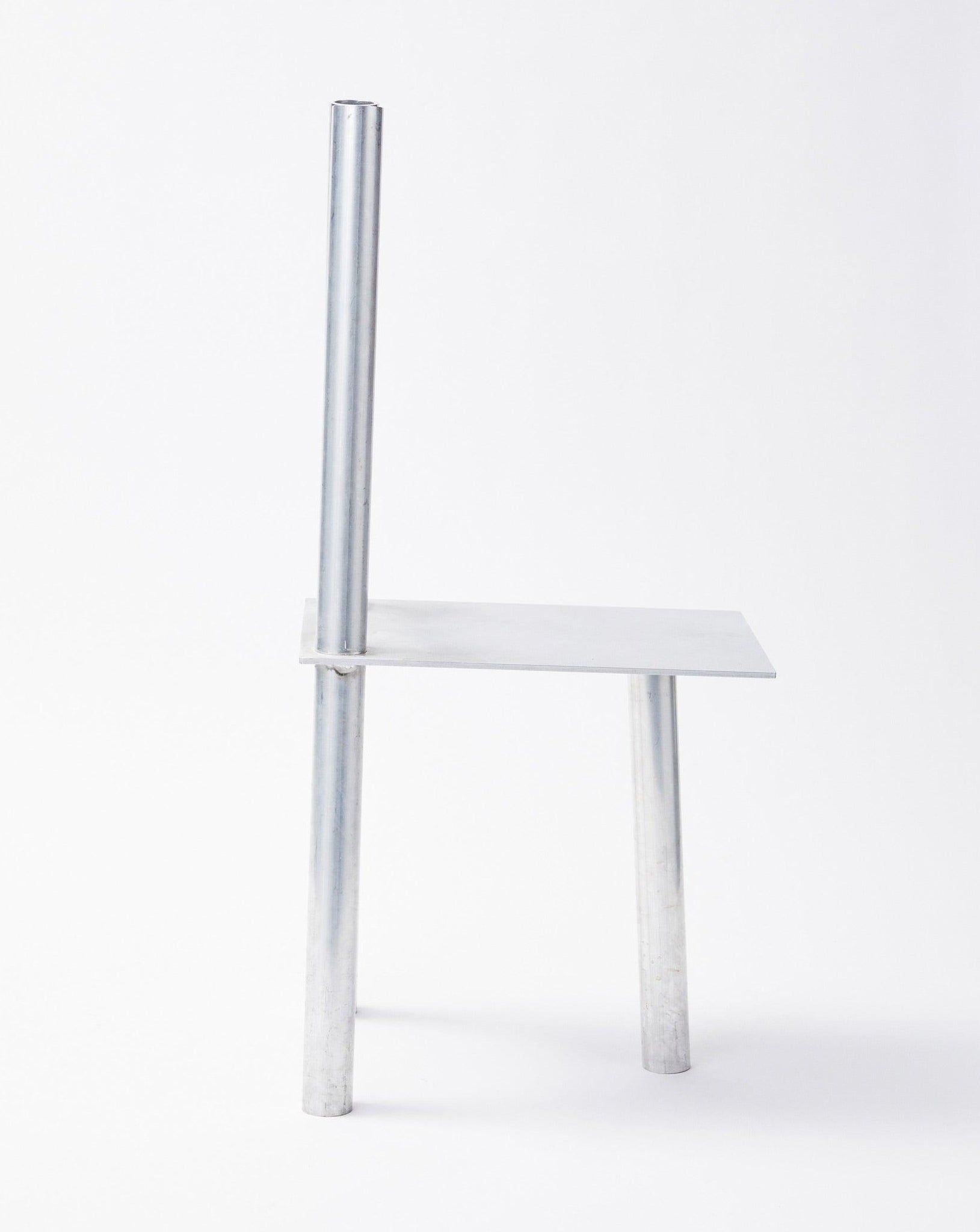 White background, aluminum decorative chair P-L series with side view